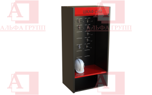 Шкаф СИЗ "Альфа-7" (расцветка "ЛУКОЙЛ", цвет: черный, красный) из стали с полимерным покрытием для энергоустановок.